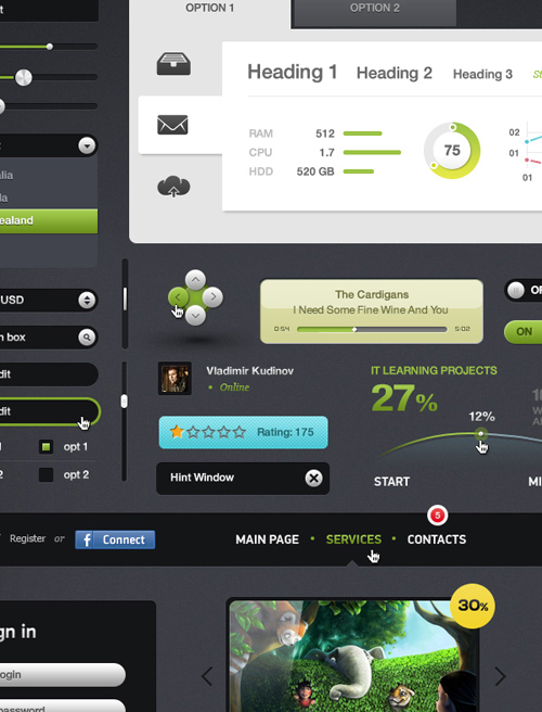 Futurico - Free User Interface Elements Pack